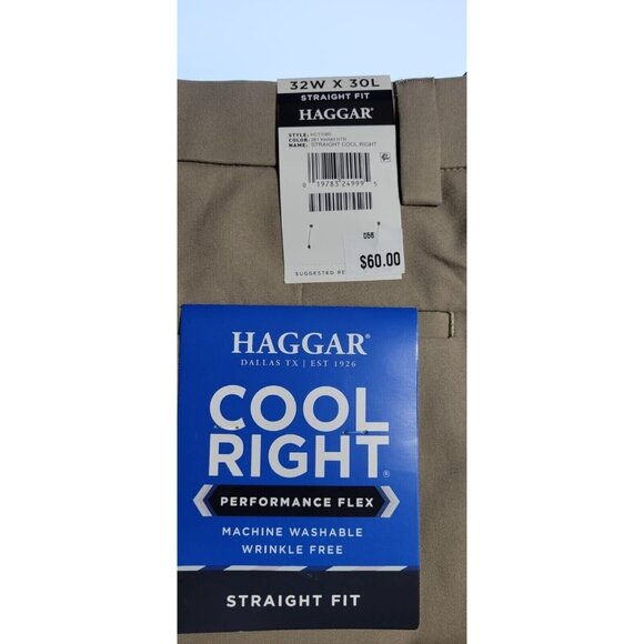 Haggar Mens Performance Comfort Flex Waistband Wrinkle Free Dress Pants Size 32 - Picture 8 of 11